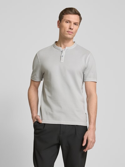 Cinque Slim Fit Poloshirt mit Rundhalsausschnitt Modell 'LANO' Silber 4