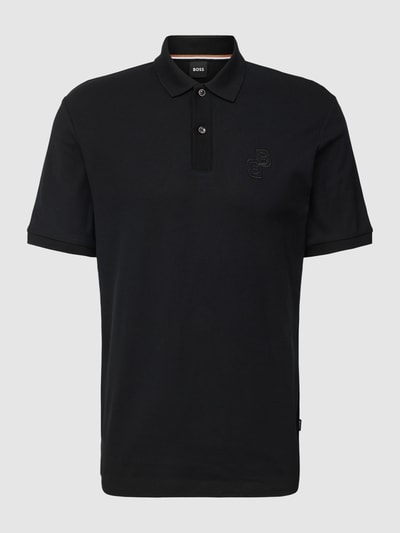 BOSS Poloshirt mit Label-Stitching Modell 'Parlay' Black 2