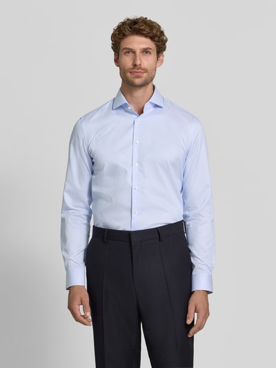 Jake*s Slim Fit Businesshemd aus reiner Baumwolle Bleu 4