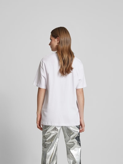 ROTATE Oversized T-Shirt mit Label-Print Weiss 5