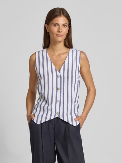 FREE/QUENT Weste aus Viskose-Leinen-Mix Modell 'Lavisco' Marine 4