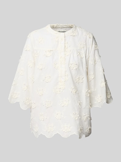 LOLLYS LAUNDRY Bluse mit Häkelspitze und Wellensaum Modell 'Louise' Offwhite 2