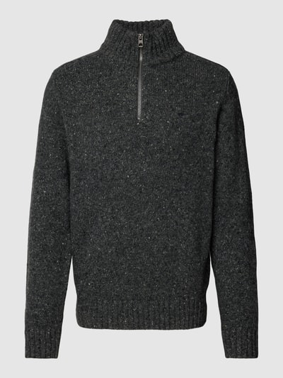 Fynch-Hatton Gebreide pullover met korte ritssluiting Donkergrijs - 2