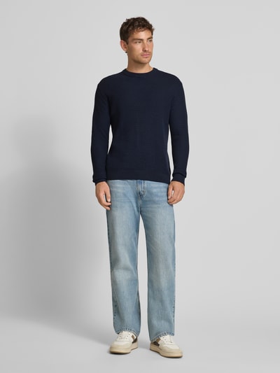 Jack & Jones Premium Strickpullover mit Rundhalsausschnitt Modell 'REAGAN' Marine 1