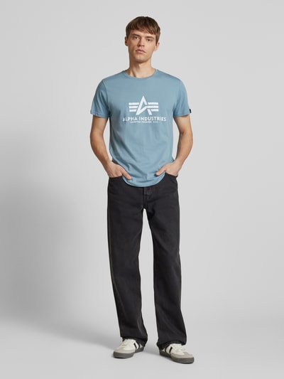 Alpha Industries T-shirt z czystej bawełny Lodowy błękitny 1