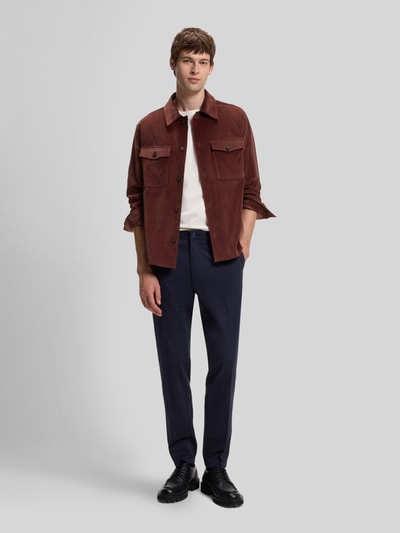 BOSS relaxed fit vrijetijdsoverhemd van katoenmix model 'Carper-OS-WG-264' Roestrood - 1