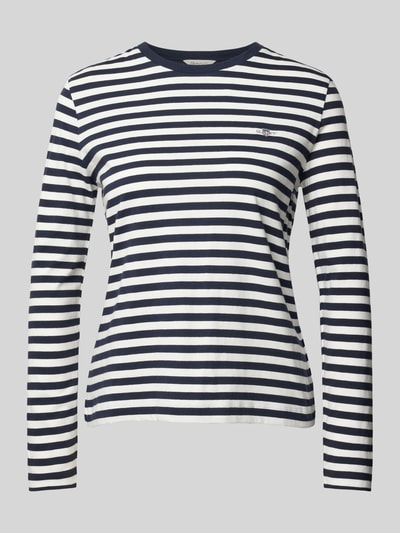 Gant Longsleeve mit Label-Stitching Marine 1