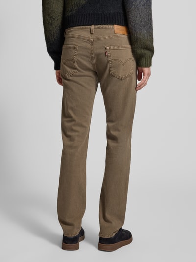 Levi's® tapered fit jeans van katoenmix model '502®' Middenbruin - 5