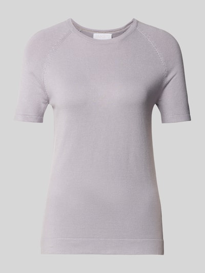 Jake*s Collection Sweter z dzianiny z prążkowanymi wykończeniami Lawendowy 2