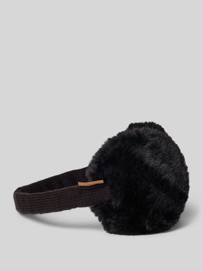 Produktfoto, Ohrenwärmer mit Kunstfellbesatz Modell 'Plush Earmuffs' von Barts, schwarzer Kunstpelz, glatte Textur, neutraler Hintergrund, Damen Mütze von Barts
