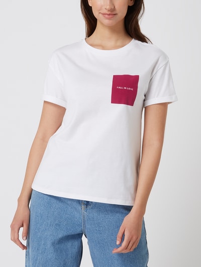 Joseph Janard T-shirt met flockprint Fuchsia - 4