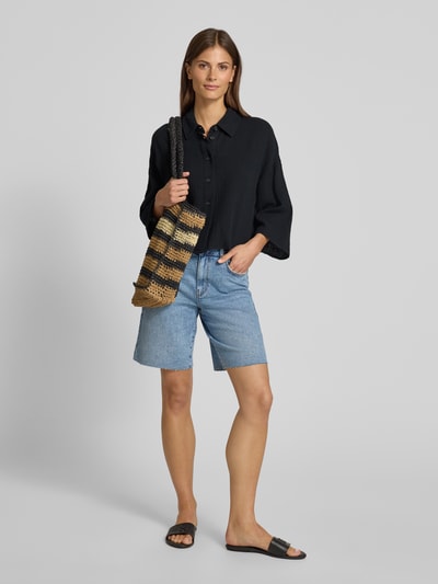 Vero Moda Loose Fit Hemdbluse aus reiner Baumwolle Modell 'NATALI' Black 1
