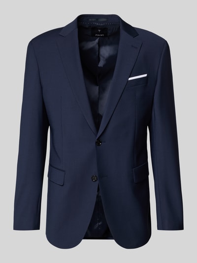 Produktfoto, dunkelblaues Slim Fit 2-Knopf-Sakko mit Pattentaschen von JOOP! Collection, unifarben, Reverskragen, glatte Textur
