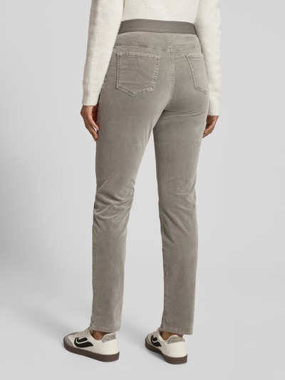 Marc Cain Stoffhose mit elastischem Logo-Bund Hellgrau 5