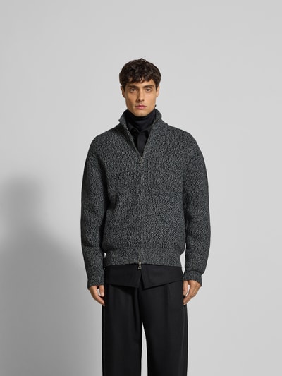 Officine Générale Strickjacke mit Reißverschluss Dunkelgrau 4