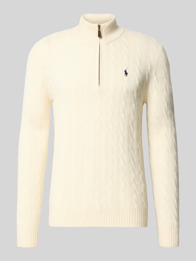 Polo Ralph Lauren Gebreide pullover van een mix van katoen en kasjmier met opstaande kraag Offwhite - 2