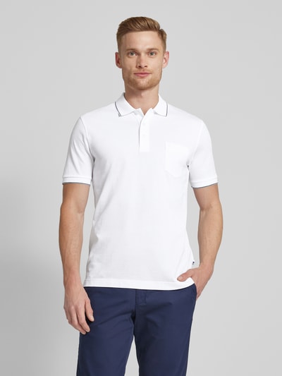 OLYMP Level Five Poloshirt met borstzak en labelstitching Wit - 4