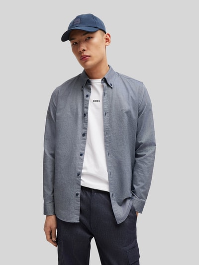 BOSS Orange Regular fit vrijetijdsoverhemd van Oxford-katoen, model 'RICKERT' Marineblauw - 4