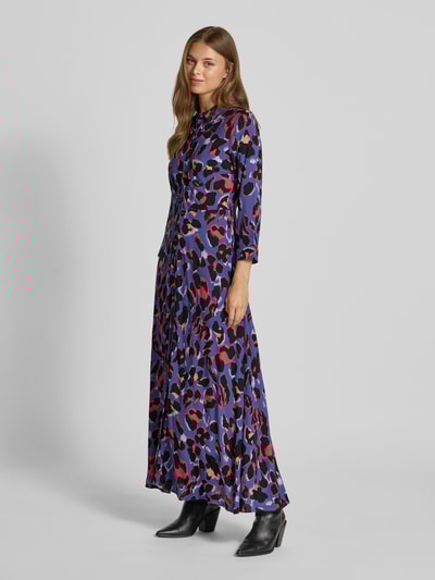 YAS Maxi-jurk met knoopsluiting, model 'SAVANNA' Rookblauw - 1