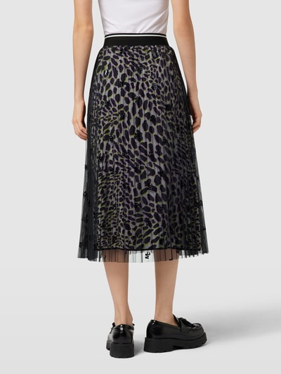 Marc Cain Midirock mit Label- und Animal-Print Black 5