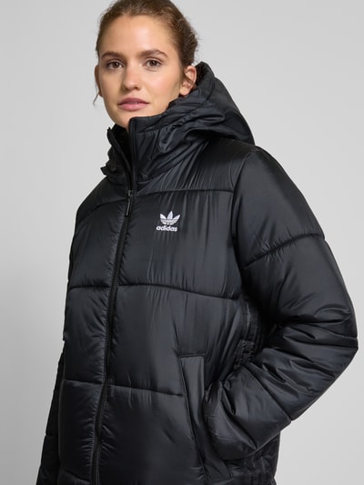 adidas Originals Gewatteerde lange jas met steekzakken in zwart online kopen P C