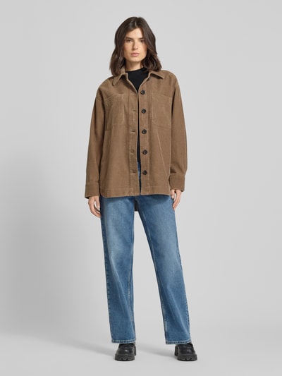 Armedangels Oversized Overshirt aus reiner Baumwolle Modell 'ALMARAALI' Taupe 1