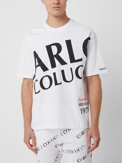 Carlo Colucci T-Shirt mit Logo-Print  Weiss 4