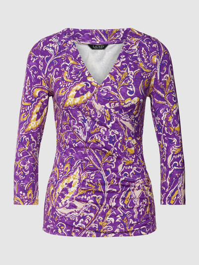 Lauren Ralph Lauren Shirt met lange mouwen en all-over motief, model 'ALAYJA' Helder paars - 2