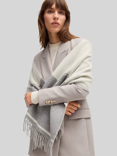 BOSS Szal z mieszanki wełny model ‘VIANNA’ Jasnoszary 3