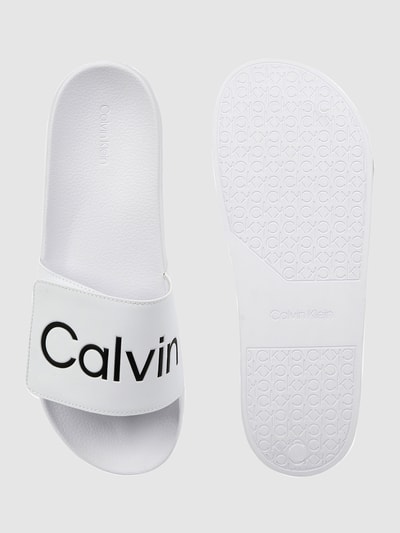 CK Calvin Klein Slides mit Logo Weiss 4