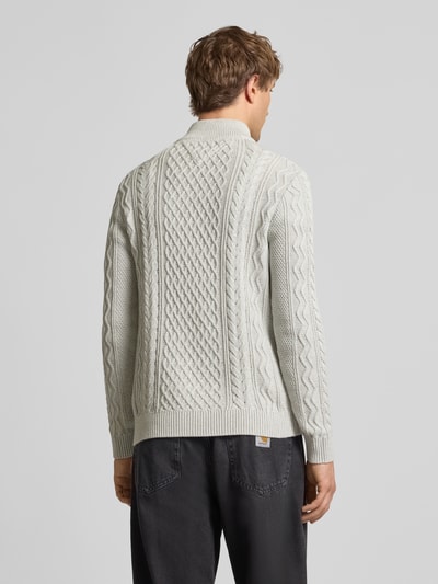 Tommy Jeans Sweter z dzianiny o kroju regular fit z czystej bawełny Jasnoszary melanż 5