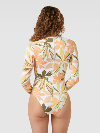 Roxy Badpak met logoprint en all-over bloemenmotief Offwhite - 4