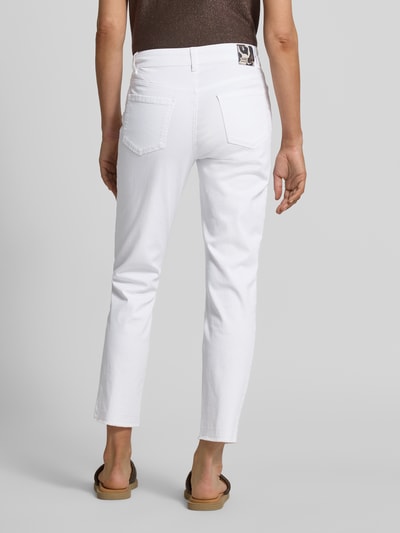Marc Cain Slim Fit Jeans mit Fransen und Eingrifftaschen Weiss 5