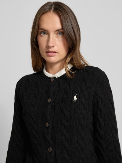 Polo Ralph Lauren Kurtka z dzianiny z mieszanki wełny i kaszmiru ze ściegiem warkoczowym Czarny 3