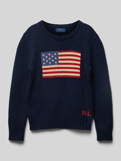 Polo Ralph Lauren Teens Strickpullover mit Label-Stitching Marine 1