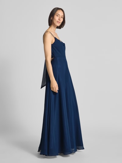 Laona Abendkleid mit Wasserfall-Ausschnitt Marine 1