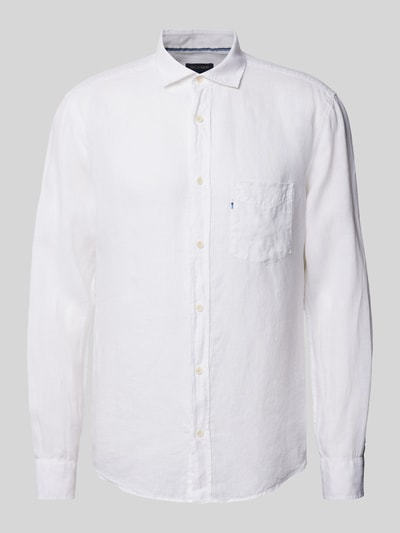 OLYMP Level Five Koszula casualowa z lnu w jednolitym kolorze Biały 2