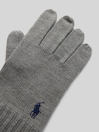 Polo Ralph Lauren Handschoenen van wol met labelstitching Middengrijs gemêleerd - 3