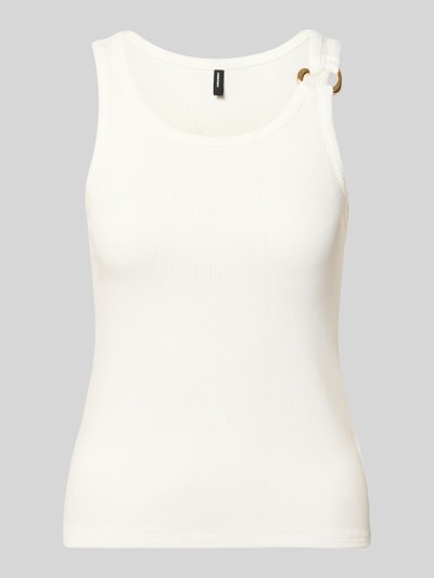 Produktfoto, Regular Fit Tank Top aus Viskose-Mix Modell 'KIKI' von Vero Moda, Optik: Unifarben, Ripp-Textur, breite Träger, U-Ausschnitt, Zier-Applikation