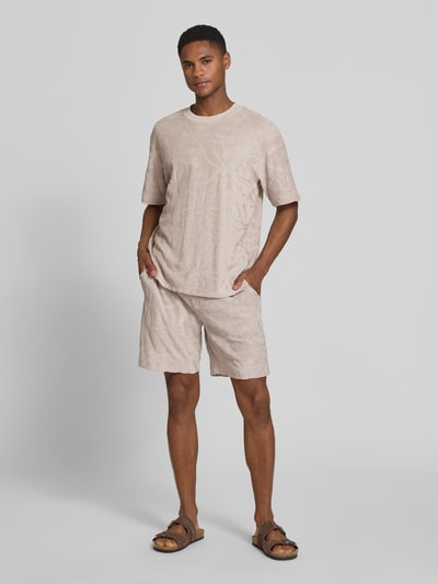BOSS Orange Regular Fit Sweatshorts aus Baumwoll-Mix Modell 'SE_FLOWER' Sand 1