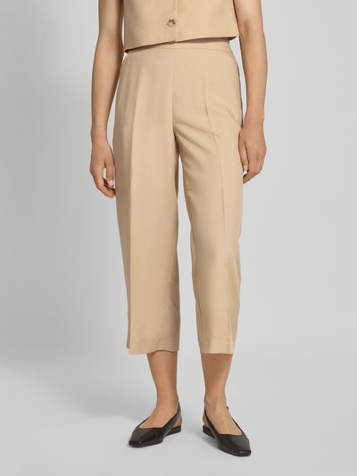 Zero Wide leg culotte van een mix van lyocell en linnen  Zand - 4