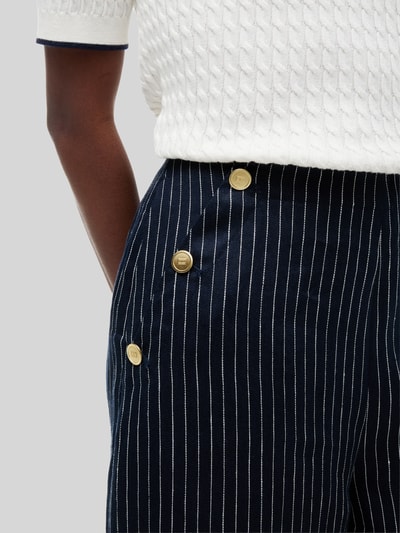 Tommy Hilfiger Wide Leg Hose aus Leinen-Mix Marine 3
