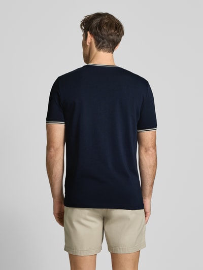Christian Berg Men T-shirt met ribboorden Marineblauw - 5