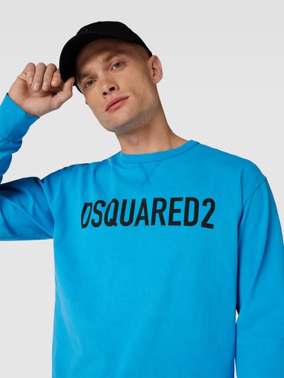 Dsquared2 Loose Fit Sweatshirt aus Baumwolle Hellblau 3