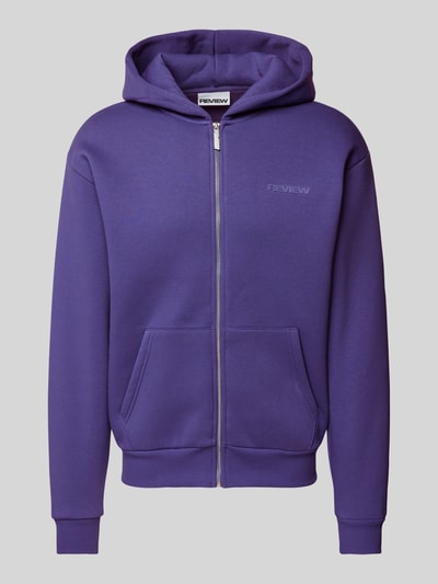 REVIEW Sweatjacke mit Label-Print Purple 2