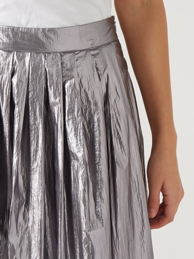 Jake*s Casual Midirok in metallic look  Zilver - 3