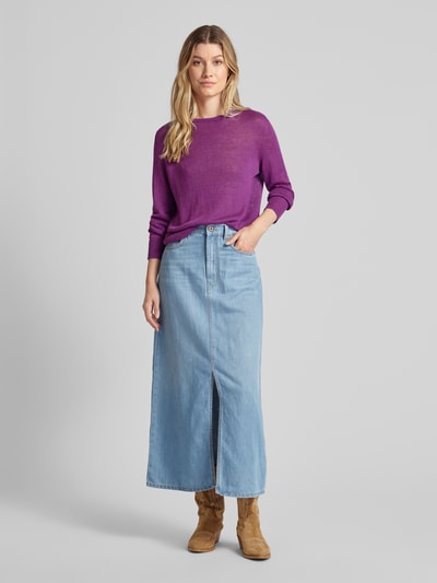 Weekend Max Mara Sweter z dzianiny z czystego lnu model ‘ATZECO’ Purpurowy 1