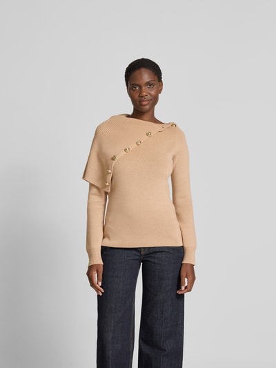 Rabanne Wollpullover in Strick-Optik Beige 4