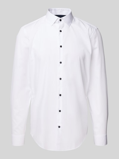 Jake*s Slim Fit Business-Hemd mit Knopfleiste Weiss 2