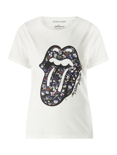 CATWALK JUNKIE T-Shirt mit Print Modell 'Rolling Stone Flowers'  Offwhite 2